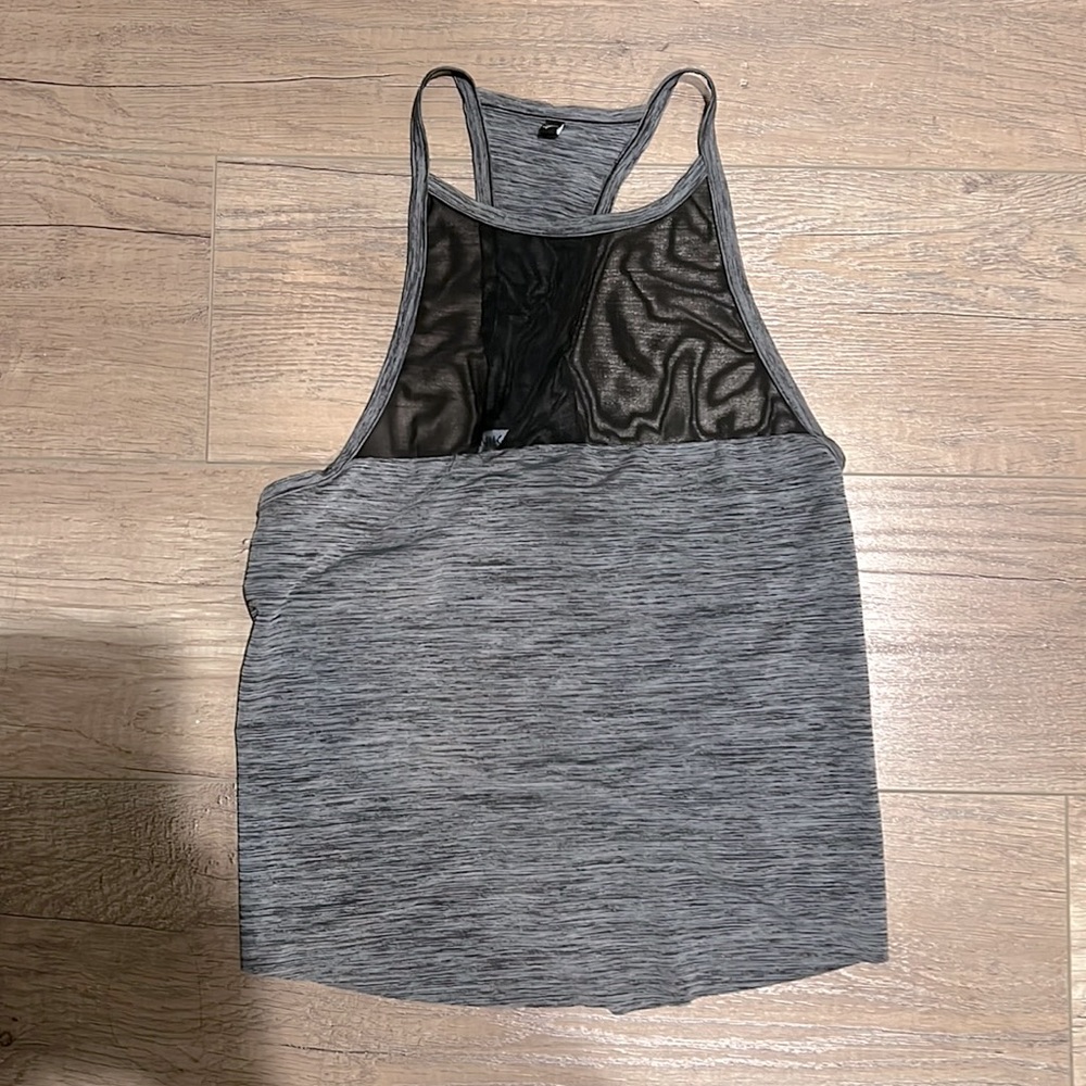 Gymshark workout tank, grey/black mesh, Nikki blackketter collection, like new